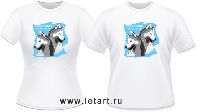 Футболка. Сибирский хаски. Два Хася