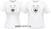 Футболка. Самоедская собака. Собака улыбака Футболка. Самоедская собака. Собака улыбака