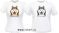 Футболка. Сибирский хаски. Собака улыбака + Ответы любопытным (распродажа)
